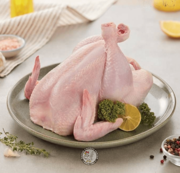 Cleaned chicken pieces in packaging